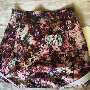 Lululemon Hotty Hot HR Skirt Long - Stencil Blossom Red Multi/Sheer Blu